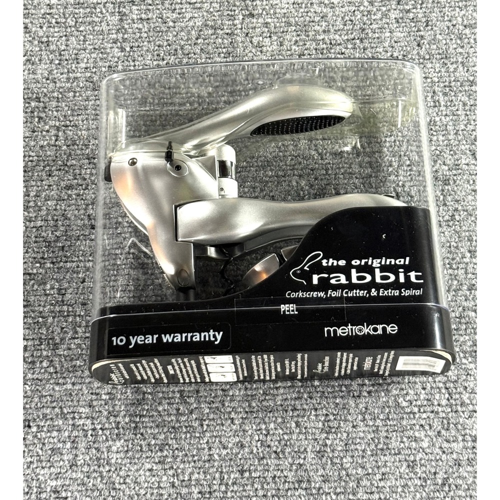 Metrokane The Original Rabbit Corkscrew Set Silver with Foil Cutter Extra Spiral
